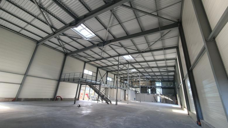 Construction salle événementielle 100 m² vue production