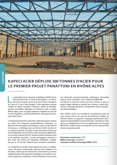 Article de presse - Magazine Industries - KAPECI Acier - Acier mixte bois