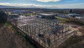 Bâtiment production et stockage ossature acier en cours