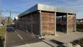 Abris vélos CERN Prévessin-Moëns structure métallique galvanisée bois