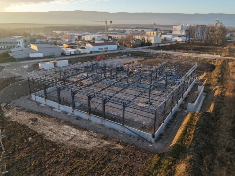 Pose structure acier bâtiment activité 1100m² KAPECI Acier